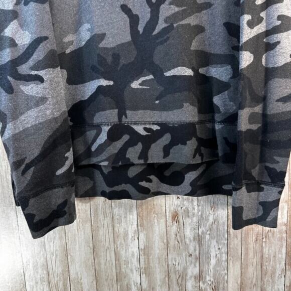 Polo Ralph Lauren Sweatshirt Womens M Black Gray‎ Camo Oversized Fleece Preppy - Picture 4 of 7